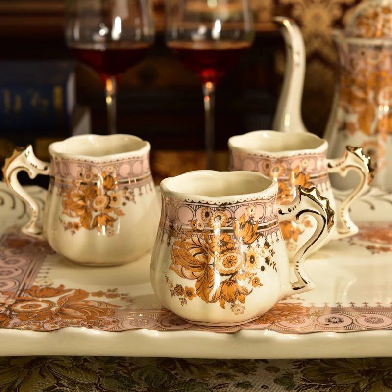 西洋ティー・コーヒーカップセット カップ6客セット 花柄姫系 西洋ティー・コーヒーカップセット カップ6客セット 花柄姫系