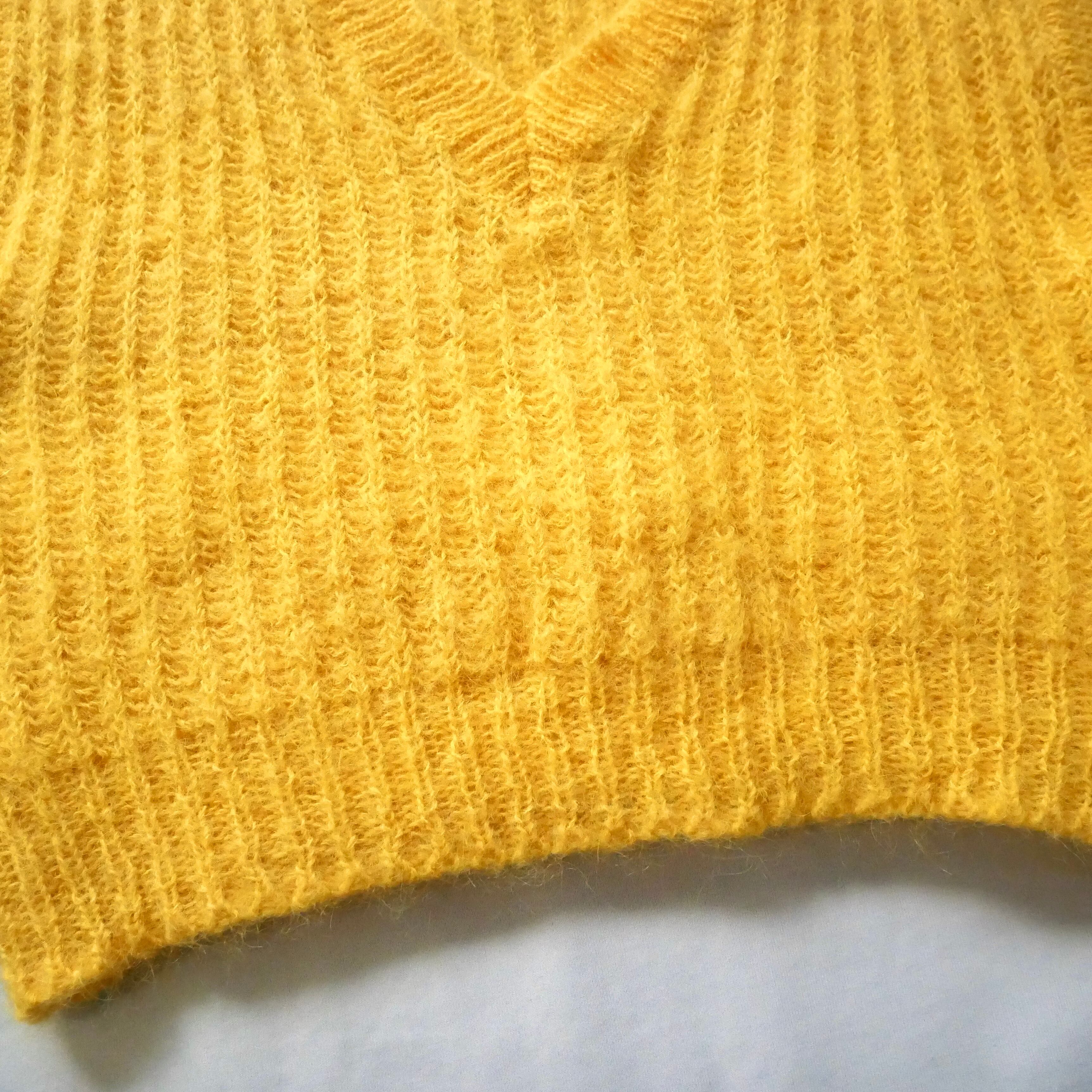 Made in Italy 70s vintage yellow mohair mix knit vest イタリア製