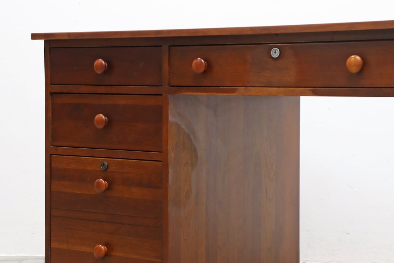 ETHAN ALLEN イーセンアーレン チェリー無垢材 クラシカル デスク 両袖