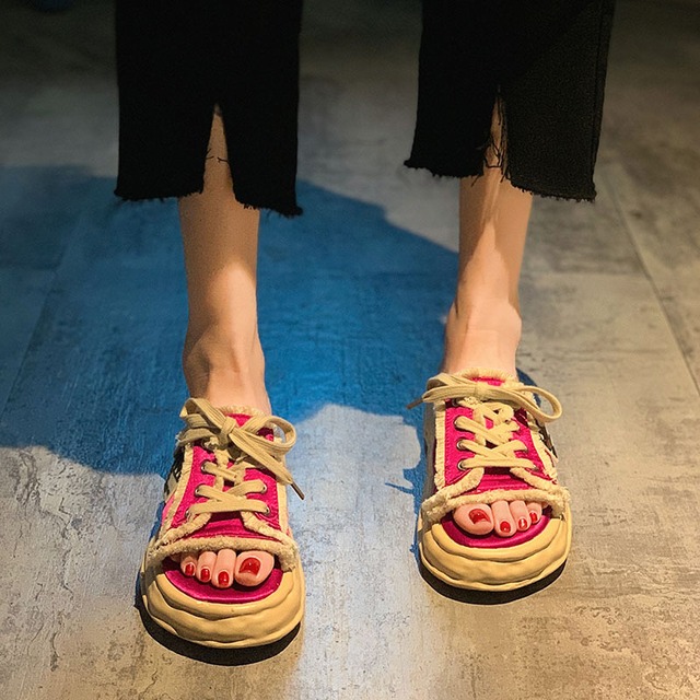 ミュールサマースタイルサンダル 靴 シューズ 夏物 フェイクシューズ55171263054