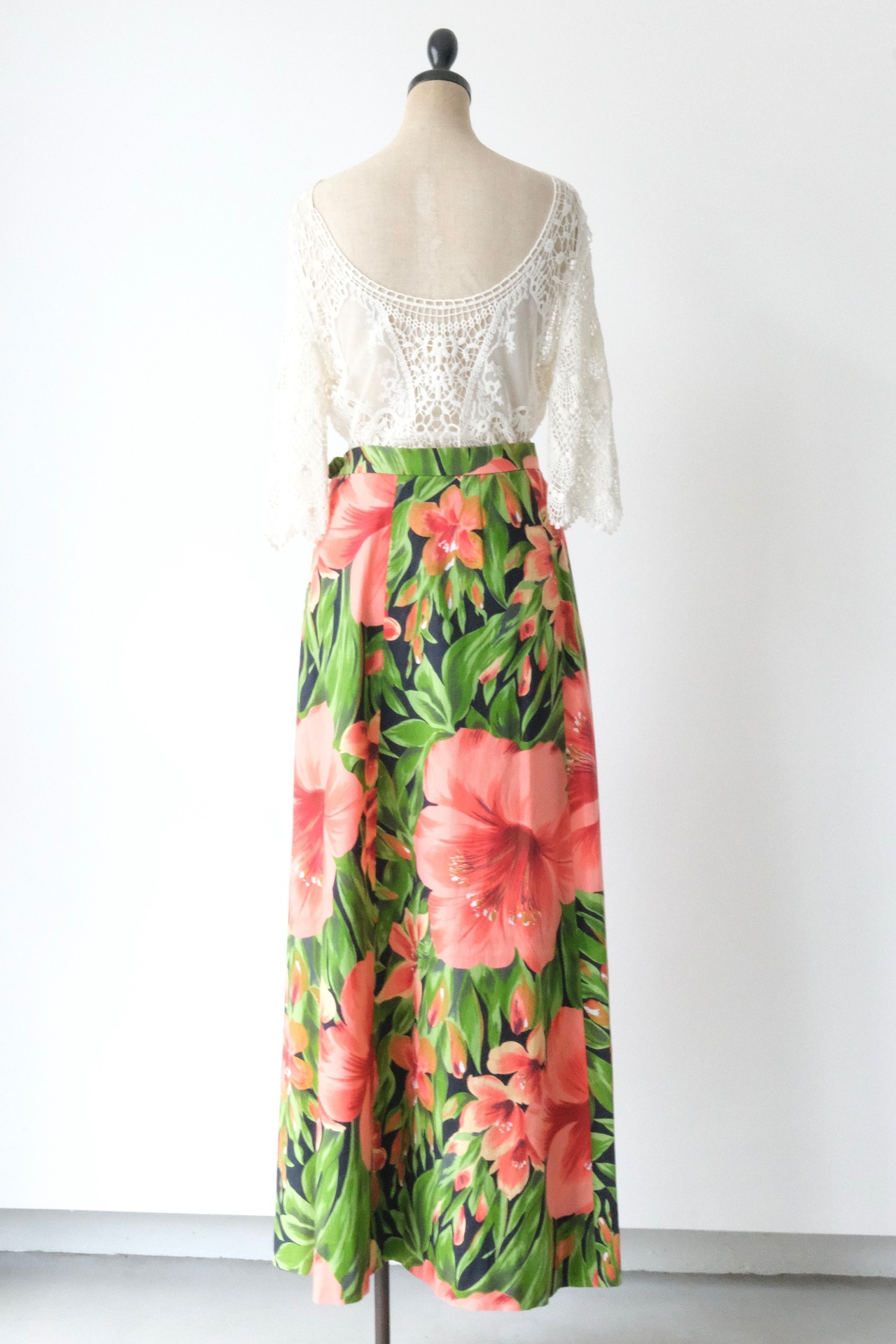 Tropical floral maxi skirt