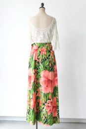 Tropical floral maxi skirt