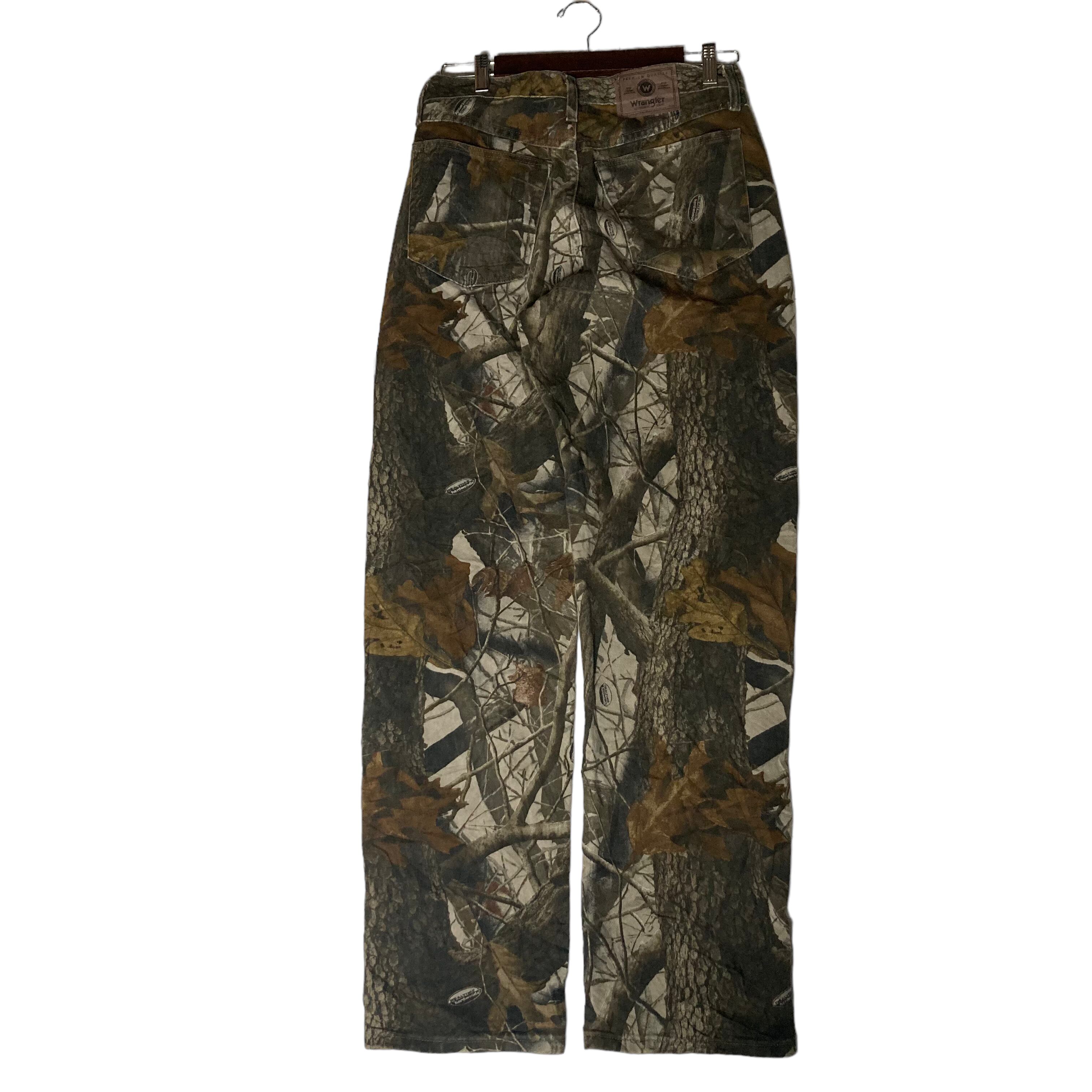 W32×L34】wrangler リアルツリーパンツ 革パッチ | 古着屋OLDGREEN