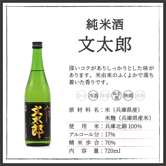文太郎セット】純米大吟醸 文太郎・純米酒 文太郎 | 但馬杜氏の酒直販