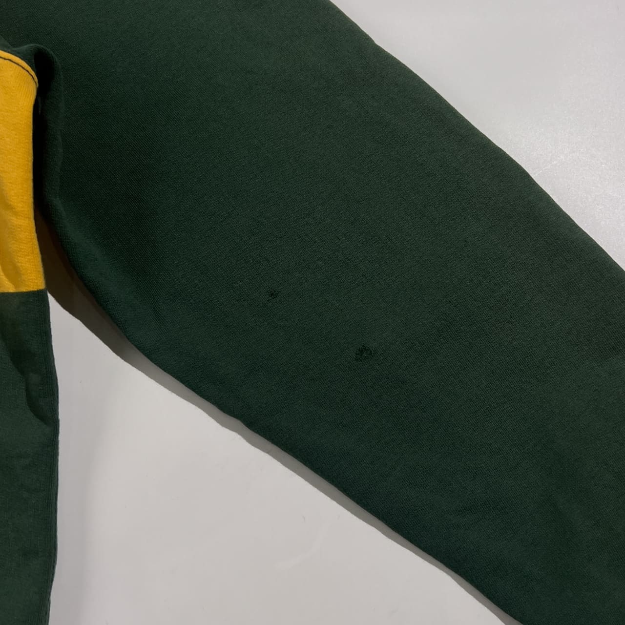 90s Polo by Ralph Lauren ポロ ラルフローレン エルボーパッチ ハーフジップ プルオーバー トレーナー L/グリーン×イエロー系 メンズ ビンテージ