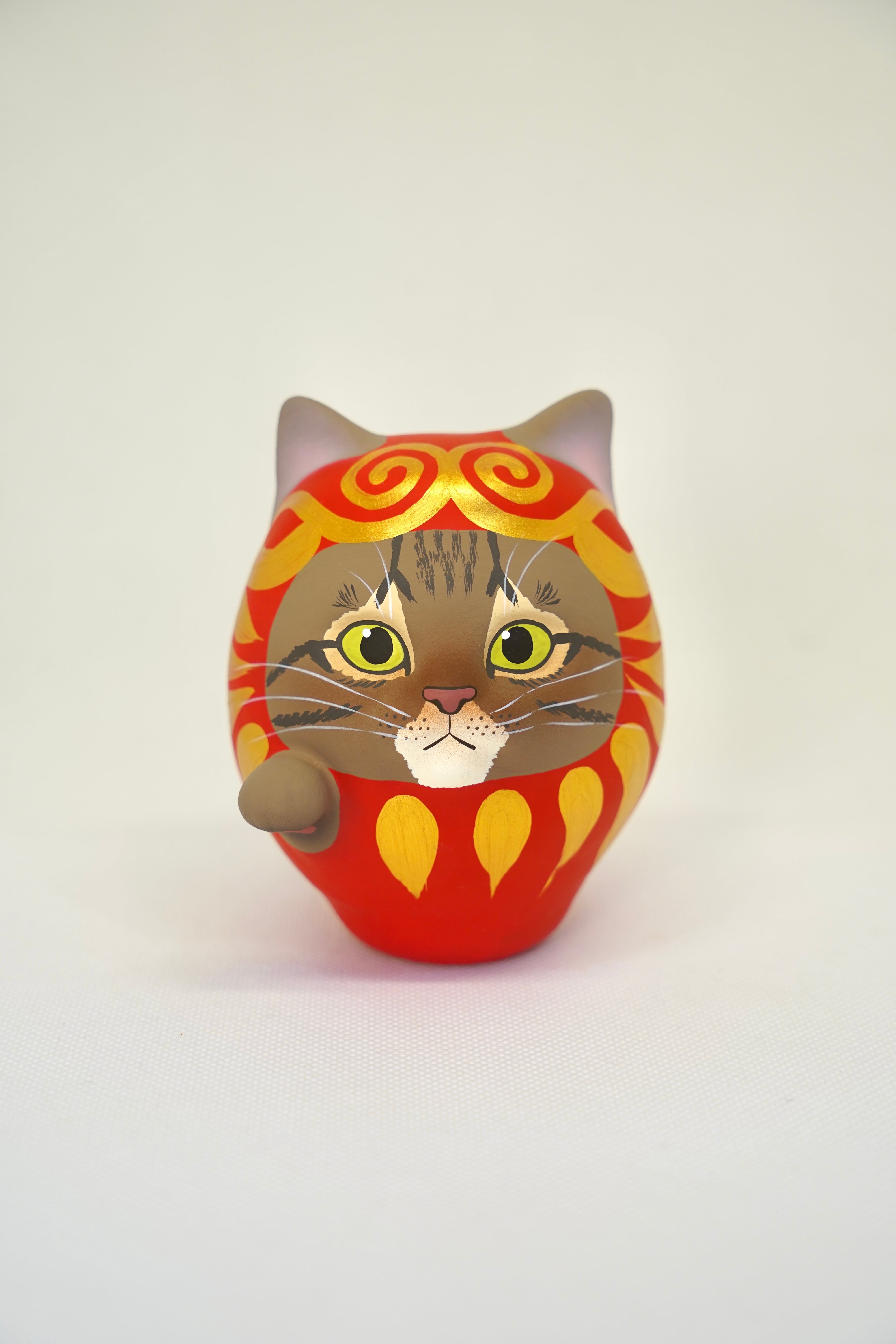 猫だるま【キジトラ】右手 | だるま屋 るもん