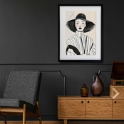 Classic｜女性のシルエットを北欧モダンに描いたミニマルアートポスター｜上品で洗練された空間に合う1枚｜ A2ポスター
