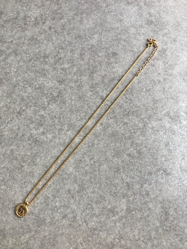 Christian Dior クリスチャン ディオール ネックレス ゴールド CDロゴ ツイストサークル vintage ヴィンテージ オールド zb3px6