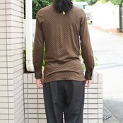 pattern polo shirt brown