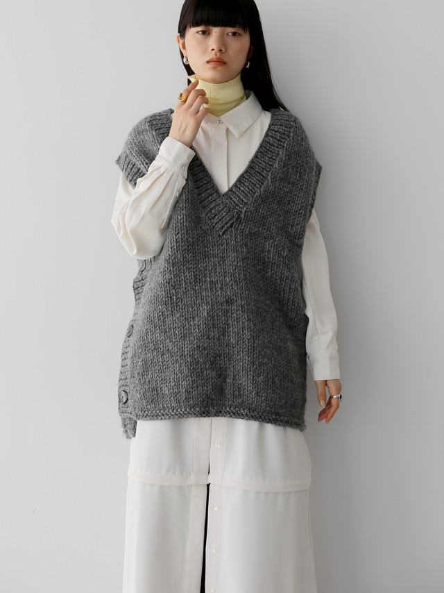 handmade knit vest（gray）