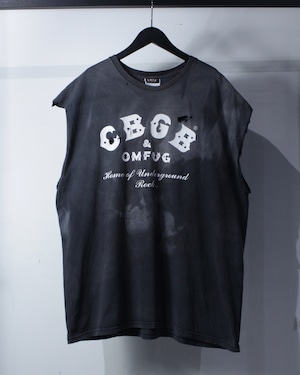 【Caka BLACK】“CBGB” Cut Off Custom Fade No Sleeve T-Shirt
