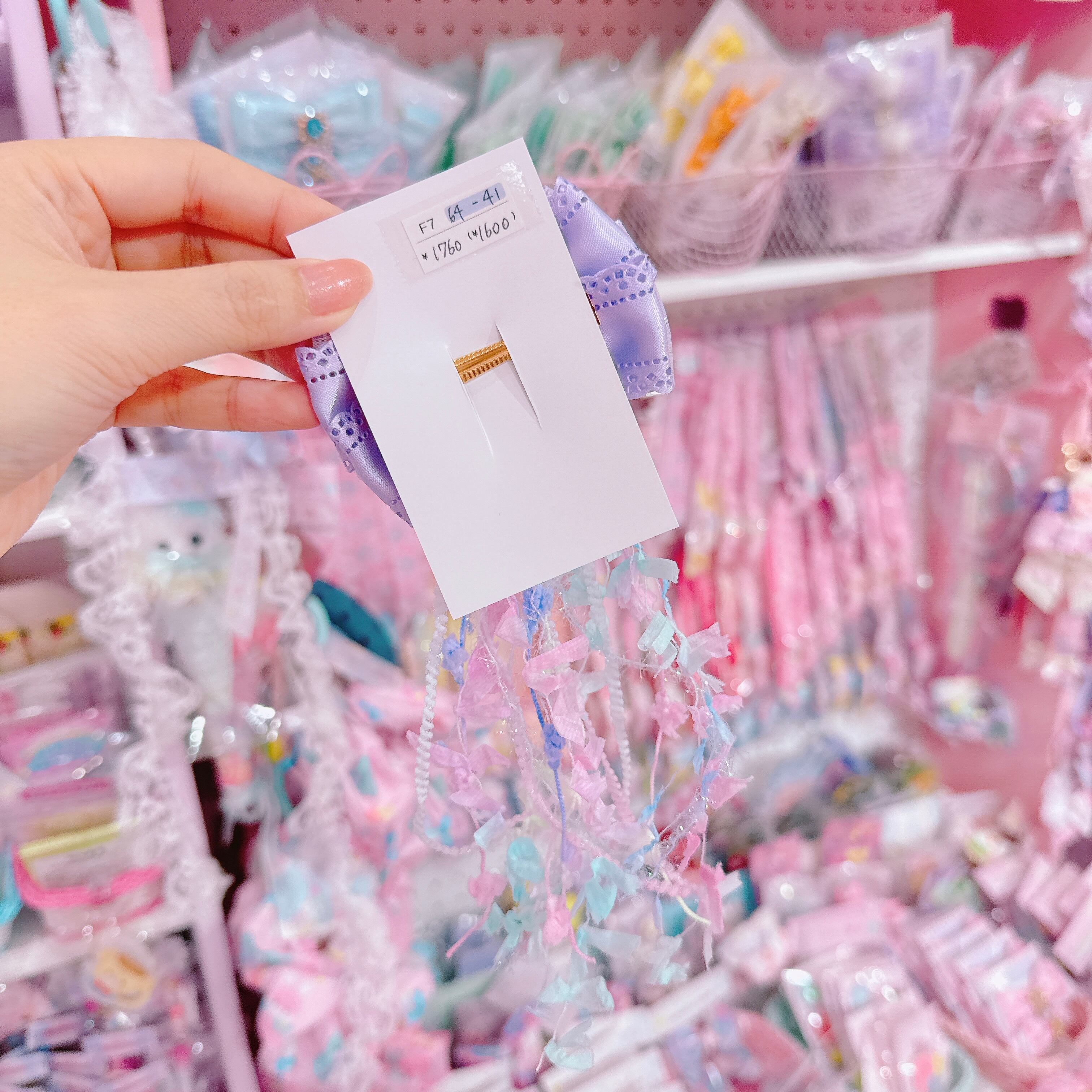 【F7】64-41きらきらリボンヘアクリップ