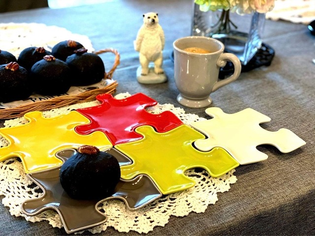 【波佐見焼】【中善窯】【パズル ワンピース プレート】 1ピース スタッキング おしゃれ 大人 カラフル　かわいい