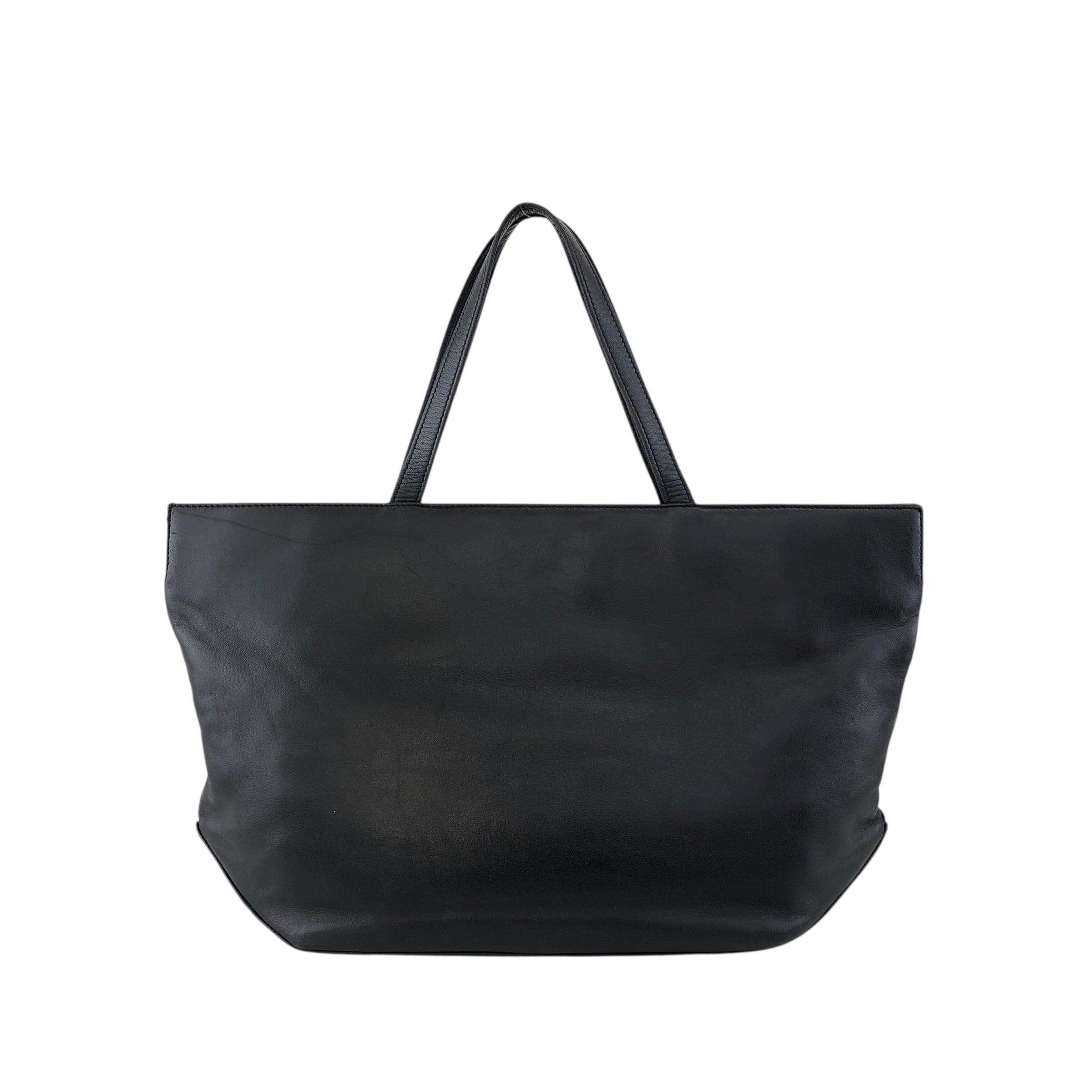 CELINE セリーヌ トートバッグ ブラック ロゴ レザー vintage