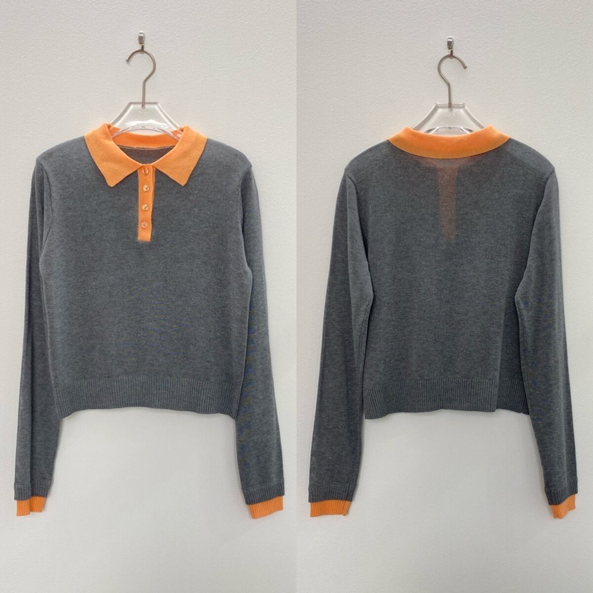 シャツレイヤードシアーknit/グレー | CFT.