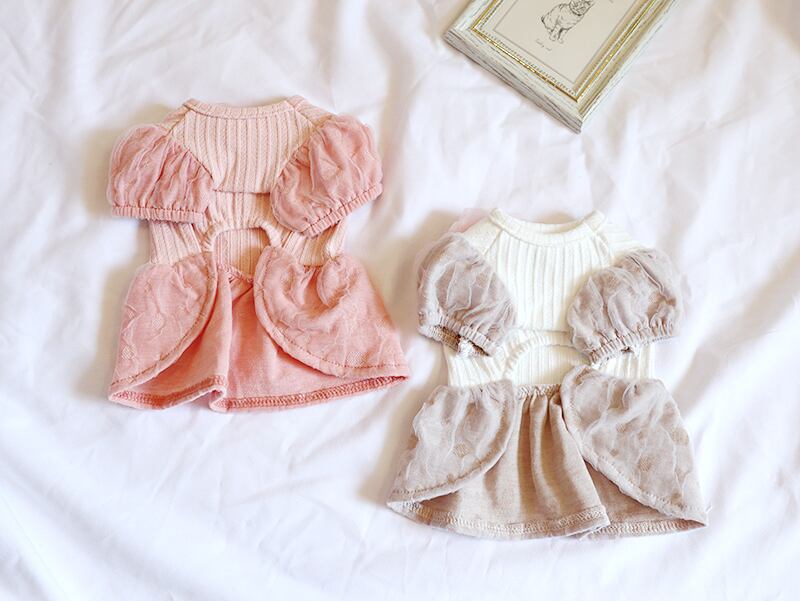 コサージュワンピース XS~2XL 2color  /  犬服 ドッグウェア 小型犬 中型犬 大型犬 犬の服 ペット洋服