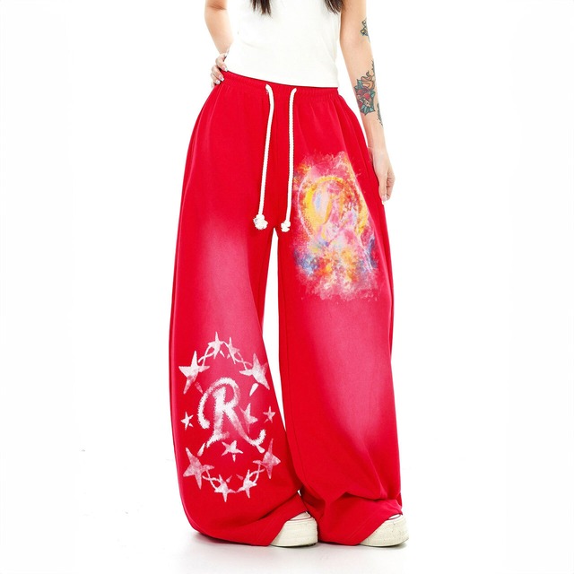 スターアートグラフィックワイドスウェットパンツ 2col   R02754