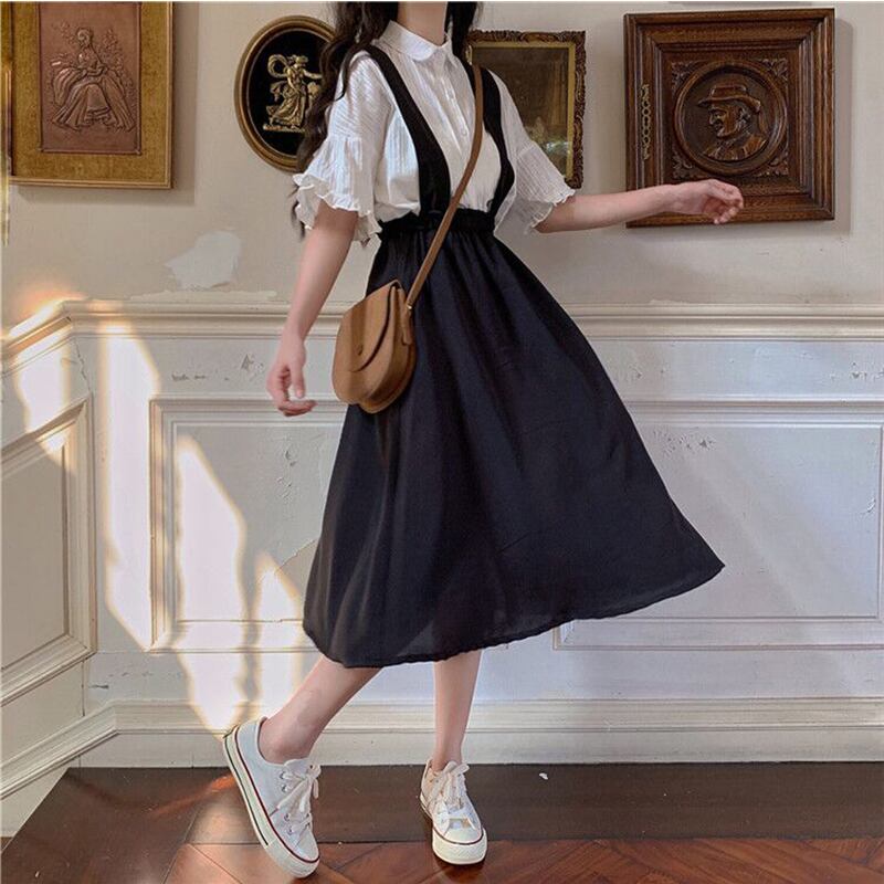 ドレス スタイルハイウェストウェストルーズスカート サマー 夏物 萌量不足77653337780