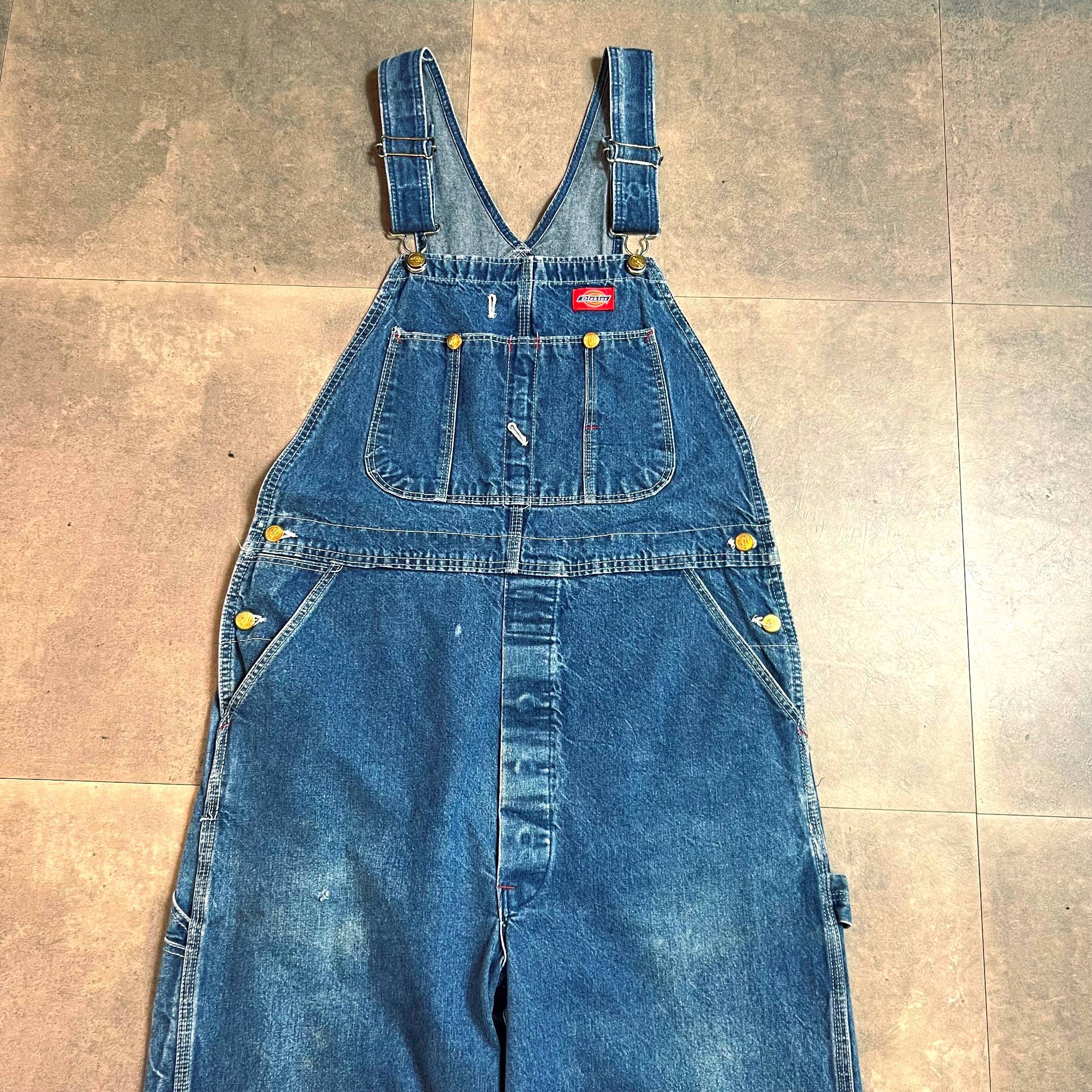 90's Made In USA Dickies Bib Overalls In Denim 36 / 90s USA