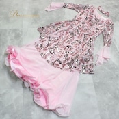 社交ダンス 衣装 スタンダード ドレス ワンピース パーティ衣装 女性用 オールシーズン prima boutique プリマブティック ピンク系 スパンコール 華やか おそろい チョーカー ショートスリーブ 軽量 フェミニン ストレッチ 高品質 フォーマル ダンスパフォーマンス 着心地抜群 パーティー用 コスチューム クラシック ドレッシー イベント用 演出服