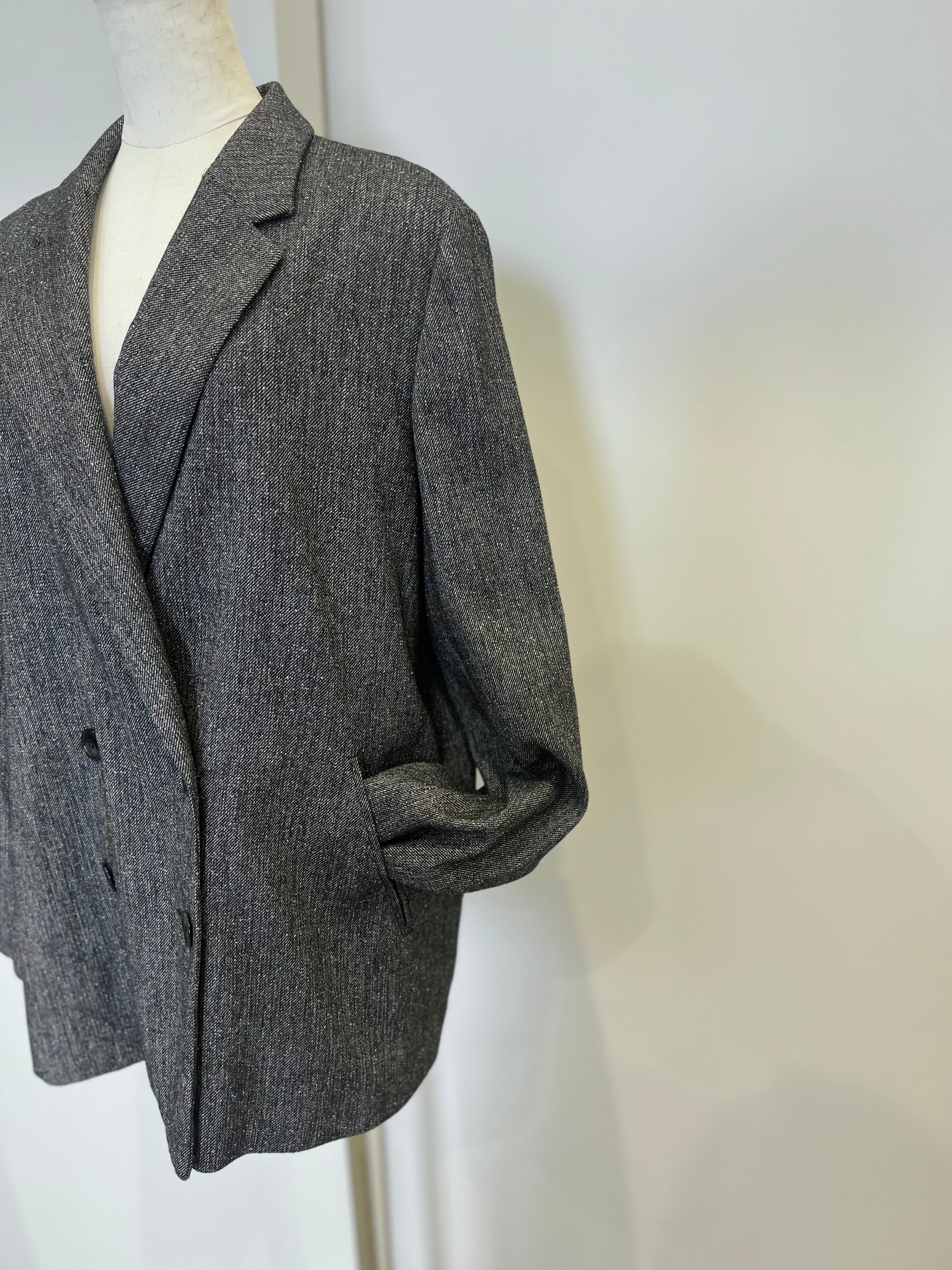 【PASSIONE】セットアップ可 杢ツイード調ウール混ジャケット 536414