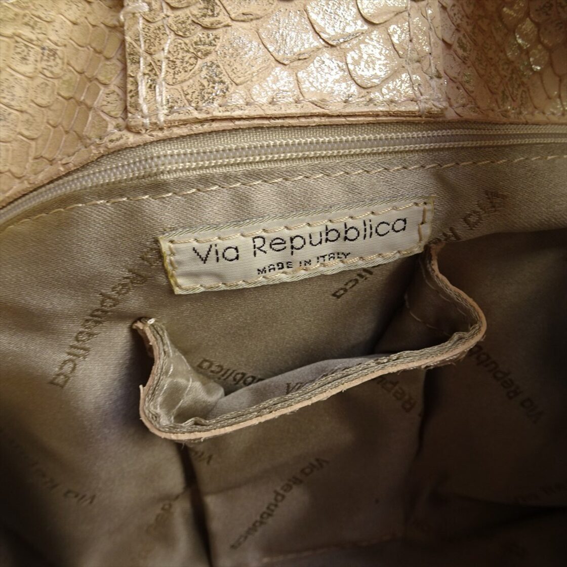 未使用 パイソン ゴールド ショルダーバッグ ハンドバッグ  