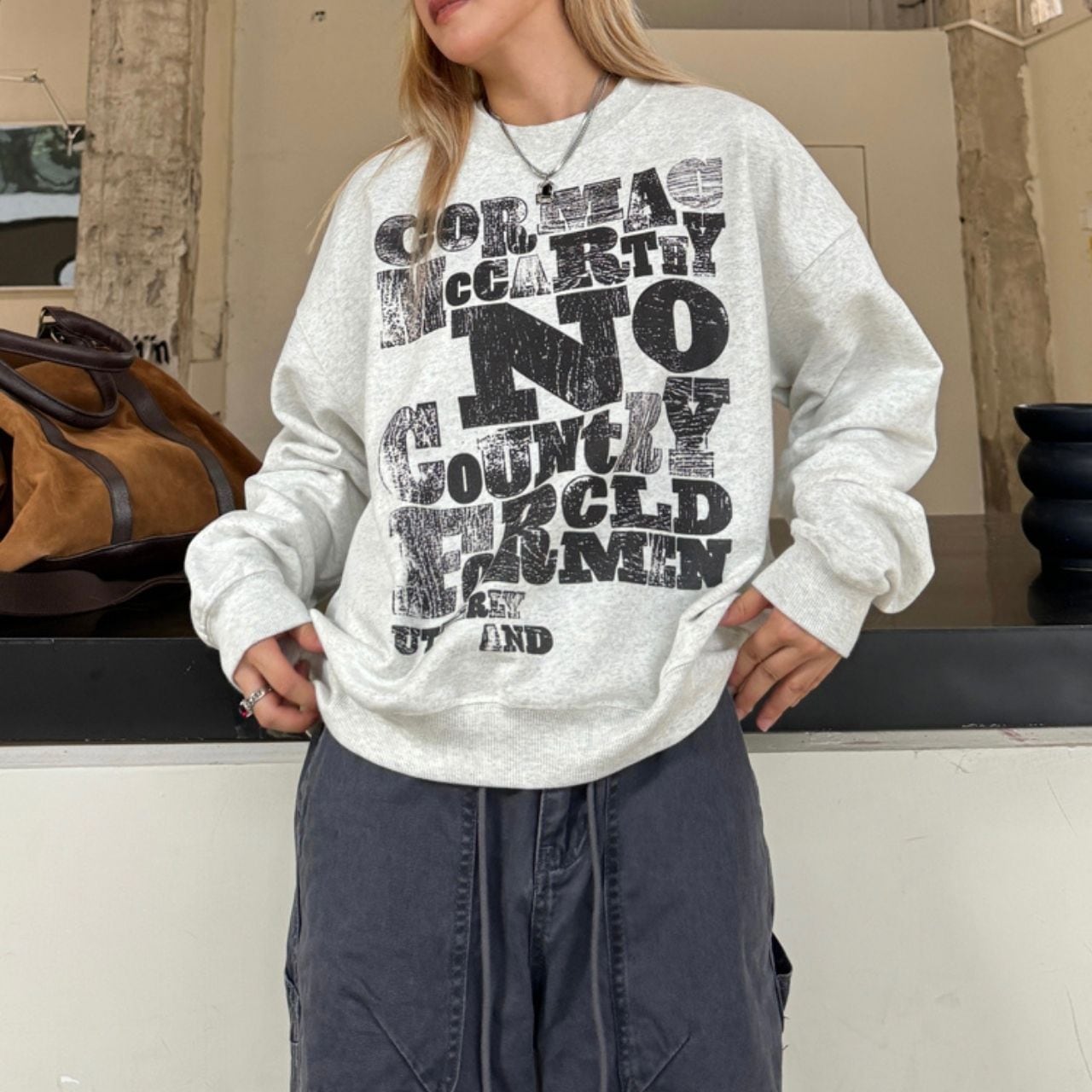 ビッグフォントミックスロゴスウェット 2col R00717