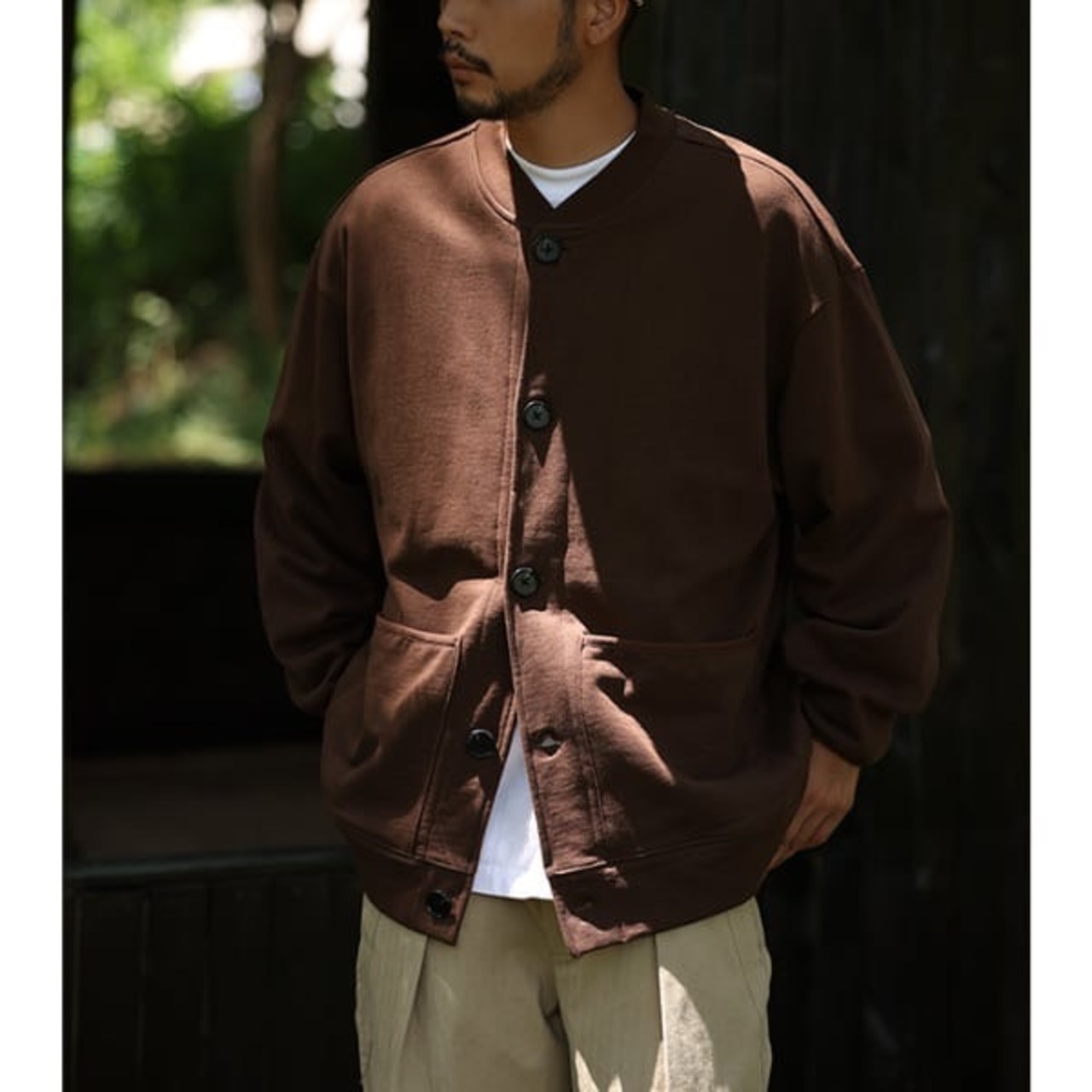 Stand collar long sleeve cardigan 0164 - 10