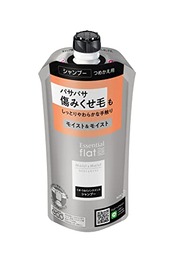 flat(フラット) エッセンシャル フラット モイスト&モイスト シャンプー くせ毛 うねり髪 毛先 まとまる ストレートヘア ゴワつき除去成分配合(洗浄成分) 詰替 340ml リフレッシュフローラルの香り