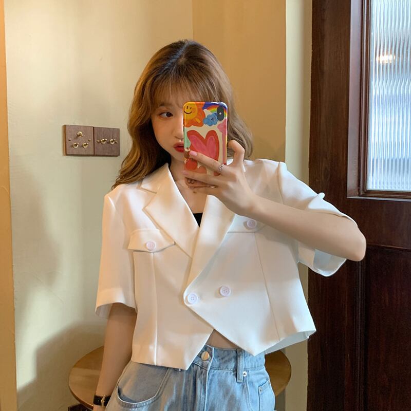 サマースタイルルーズショートジャケット 薄手半袖スリーブレディース ハーフスリーブ 夏物 スーパーモール34201731607