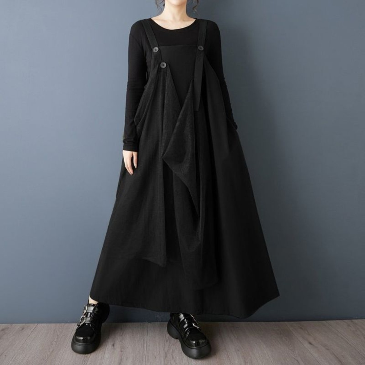 レイヤード チュール サスペンダースカート 00355