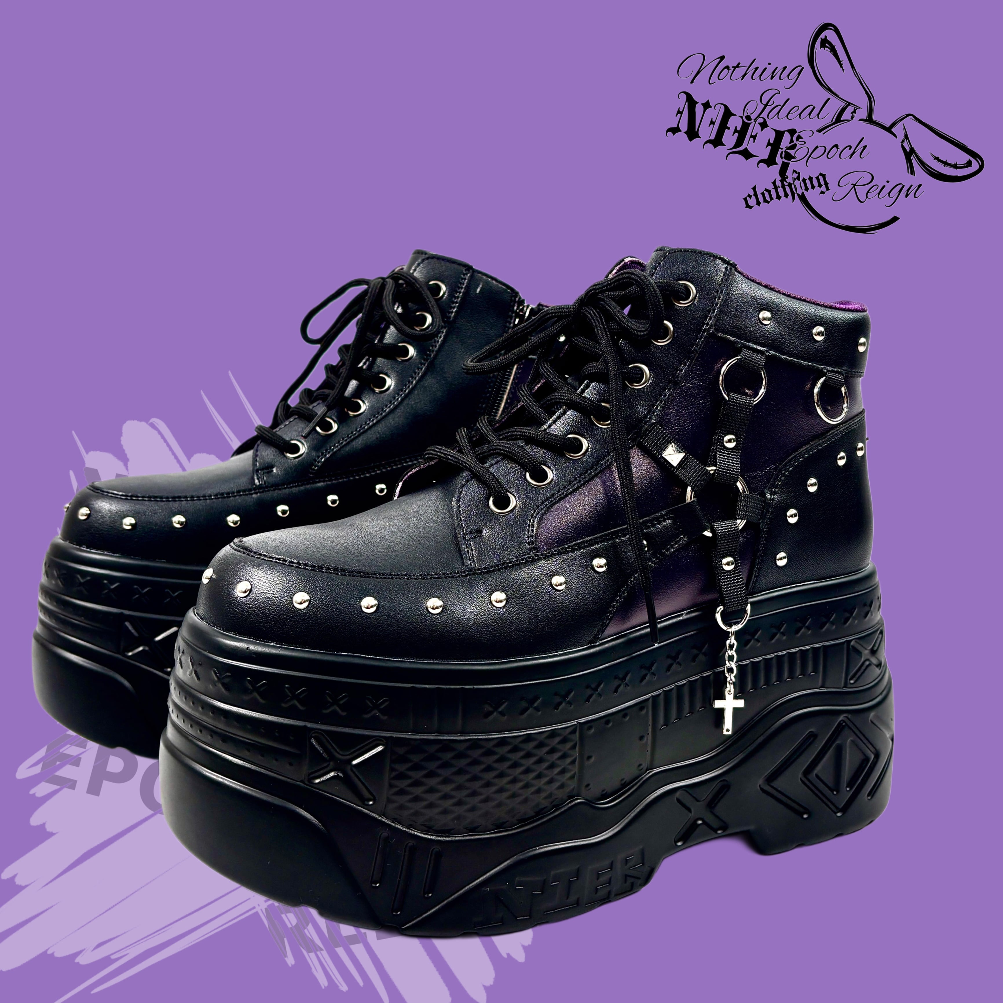 高品質GOTHIC厚底スニーカー【NIGHT PURPLE】《23cm〜27cm 5サイズ展開