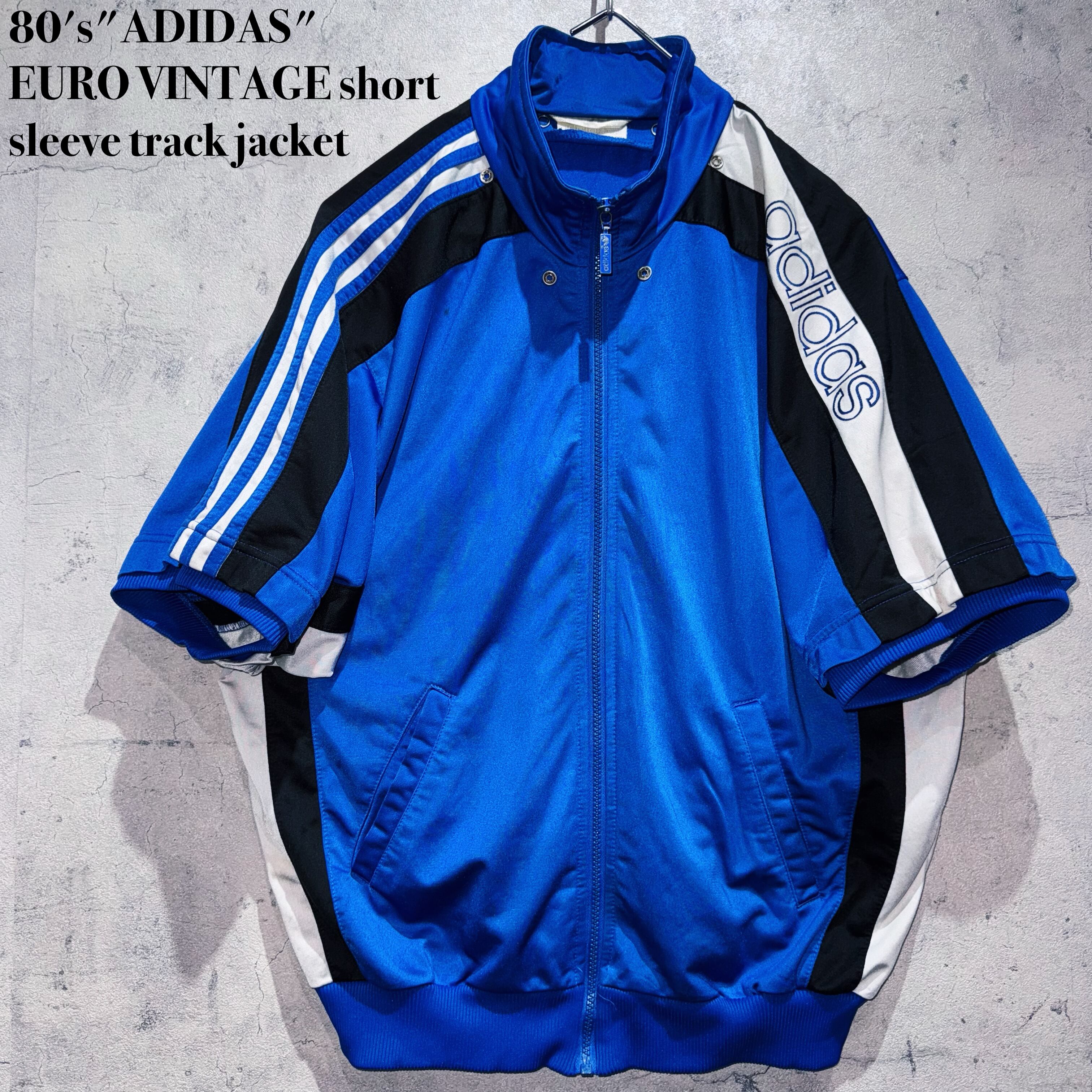 80's"ADIDAS"EURO VINTAGE short sleeve track jacket