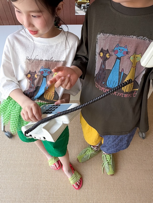 【KID】トリプルキャットプリント半袖Tシャツ - 11