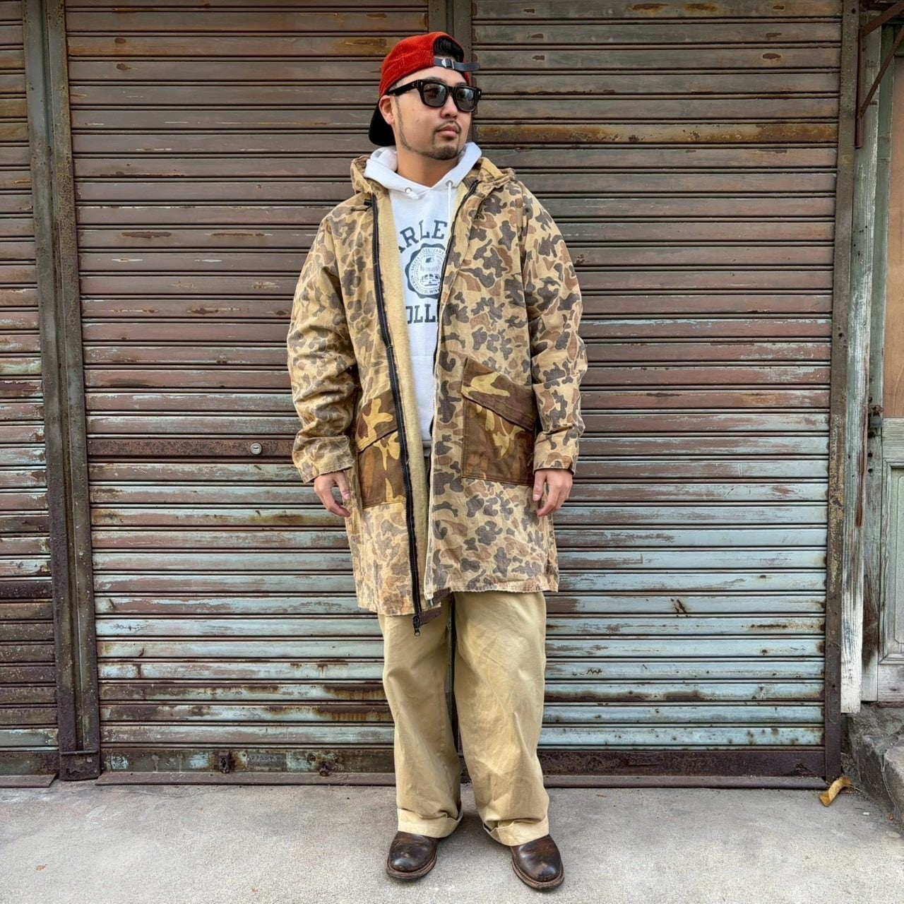 こ*ょ様 80s USA製 ハンティングジャケット ワーク vintage ダッ 80s USA製 Converse ハンティングジャケット ダックハンターカモ L