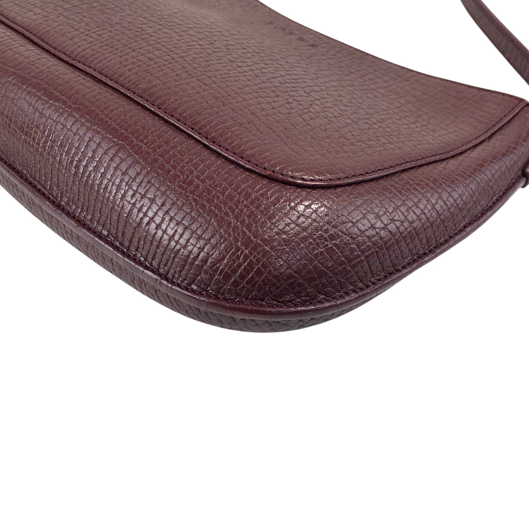LOEWE ロエベ ハンドバッグ ボルドー ロゴ レザー 型押しレザー ミニ