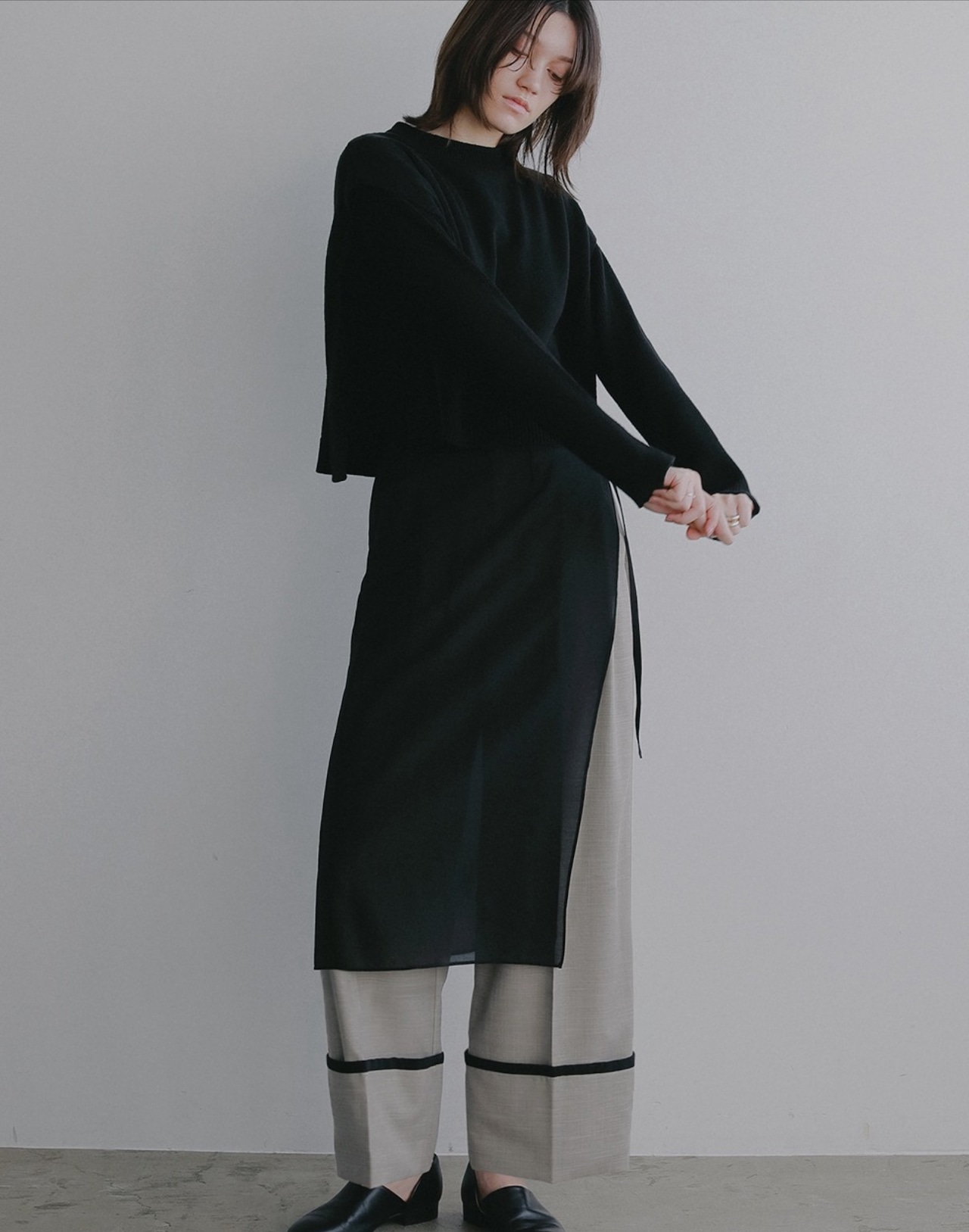 MANOF SKIRT LAYERED WIDE PANTS