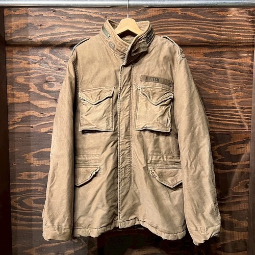 Abercrombie&Fitch アバンクロンビー アバクロ 米軍 M-65 フィールドジャケット ミリタリージャケット コットンジャケット 裏地ボア カーキ