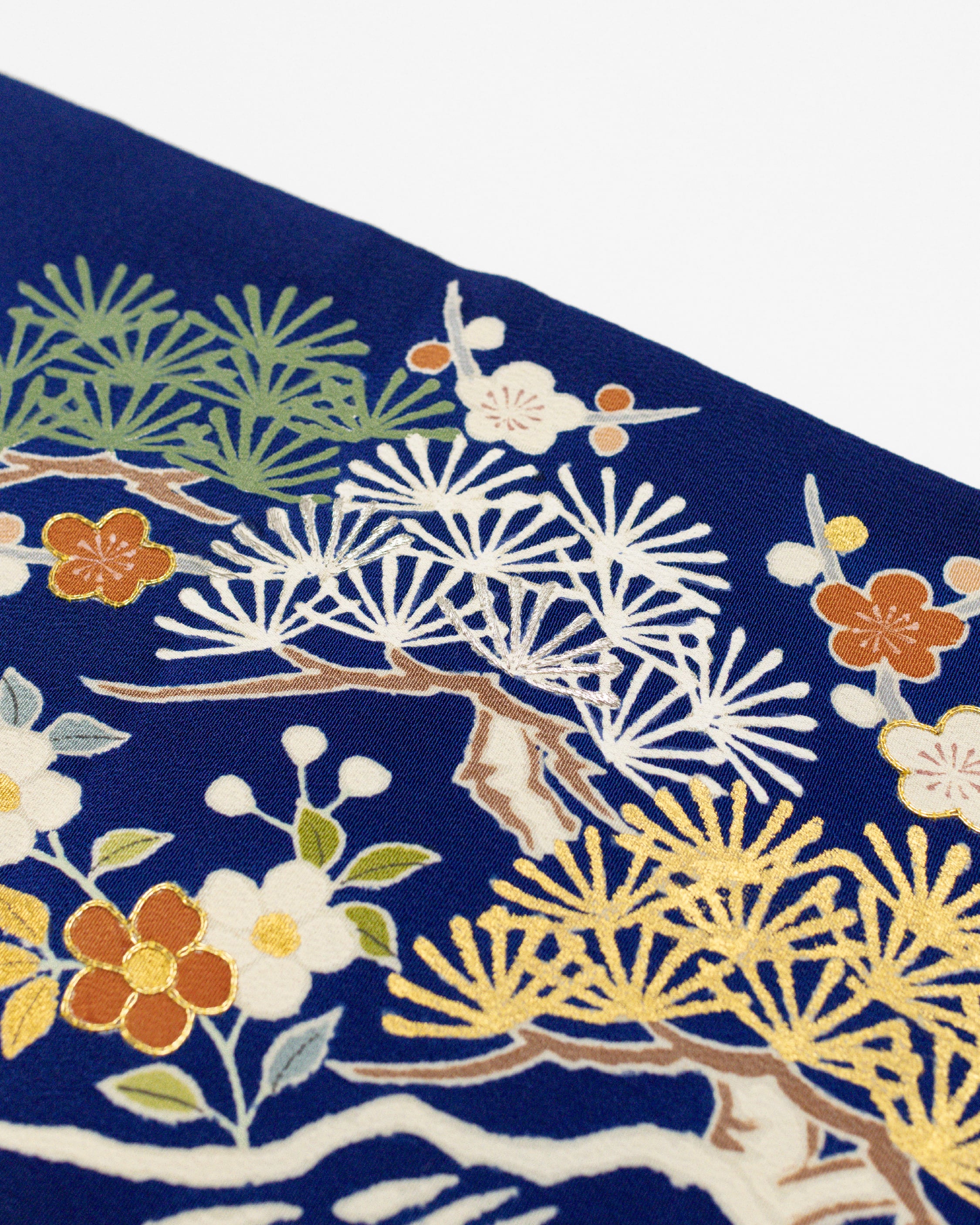 御所解の模様 駒刺繍 塩瀬地 二部式作り帯【中古品】 | きものはちす
