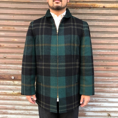 美品 希少 50s Pendleton ペンドルトン ファラオジャケット ブラックウォッチ チェック柄 コート ブルゾン 中綿 ロカビリー グリーン XL