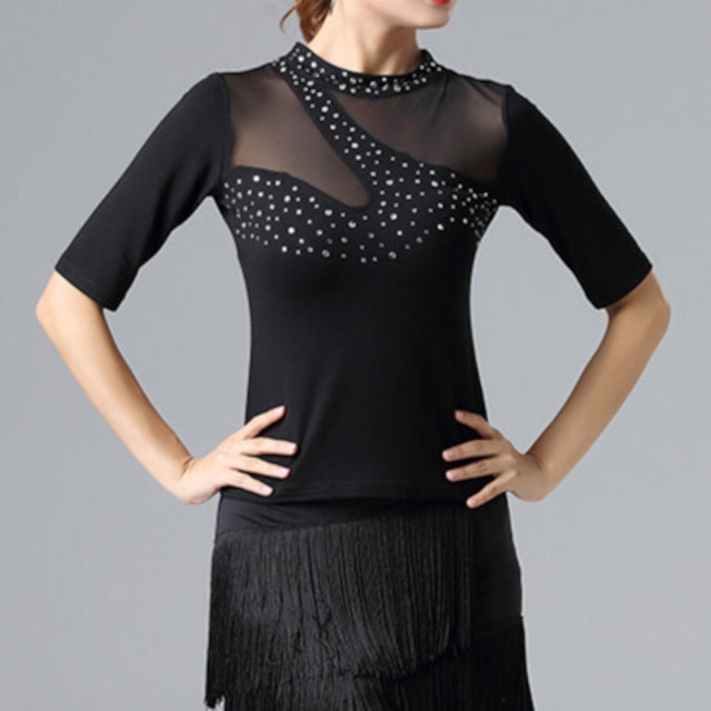 シースルースリーブ メッシュカット ビジュー カットソー ds1453