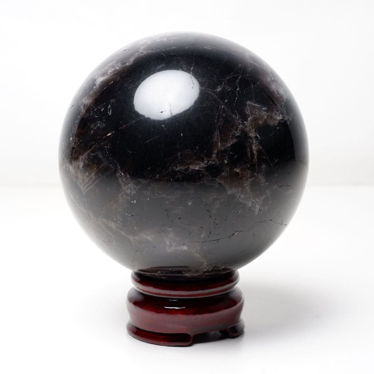 1.1Kg モリオン 丸玉 90mm 黒水晶 丸玉 モリオン スフィア 一点物 151-8559