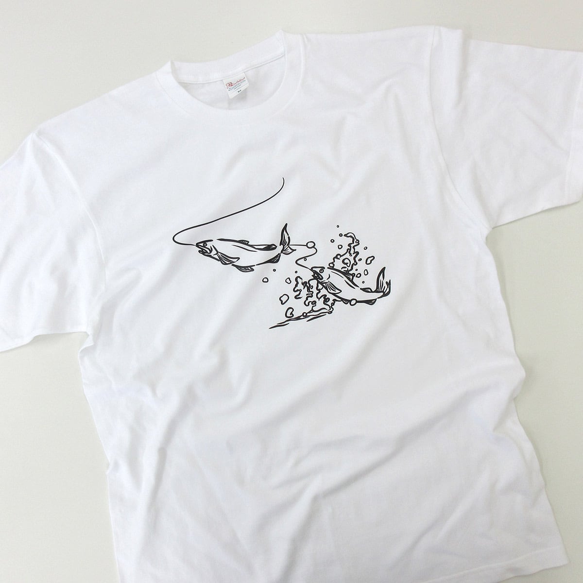 選べるデザイン 鮎 友釣り 線画 アユ Tシャツ rf23 半袖・長袖 渓流釣り フィッシング 釣り好き 釣り人 誕生日 父の日 敬老の日 ギフト プレゼント