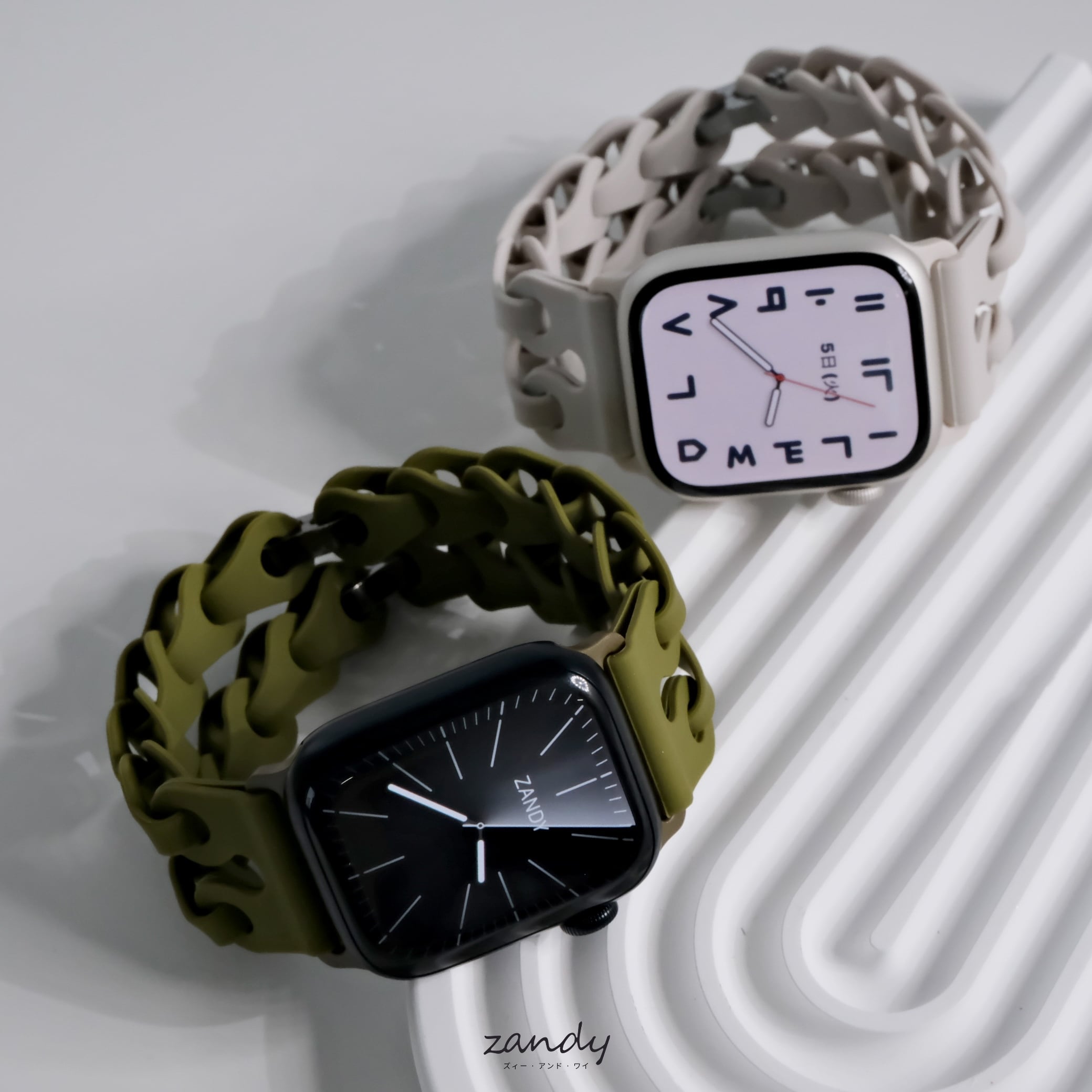 チェーン風シリコンバンド】B047 アップルウォッチバンド シリコン