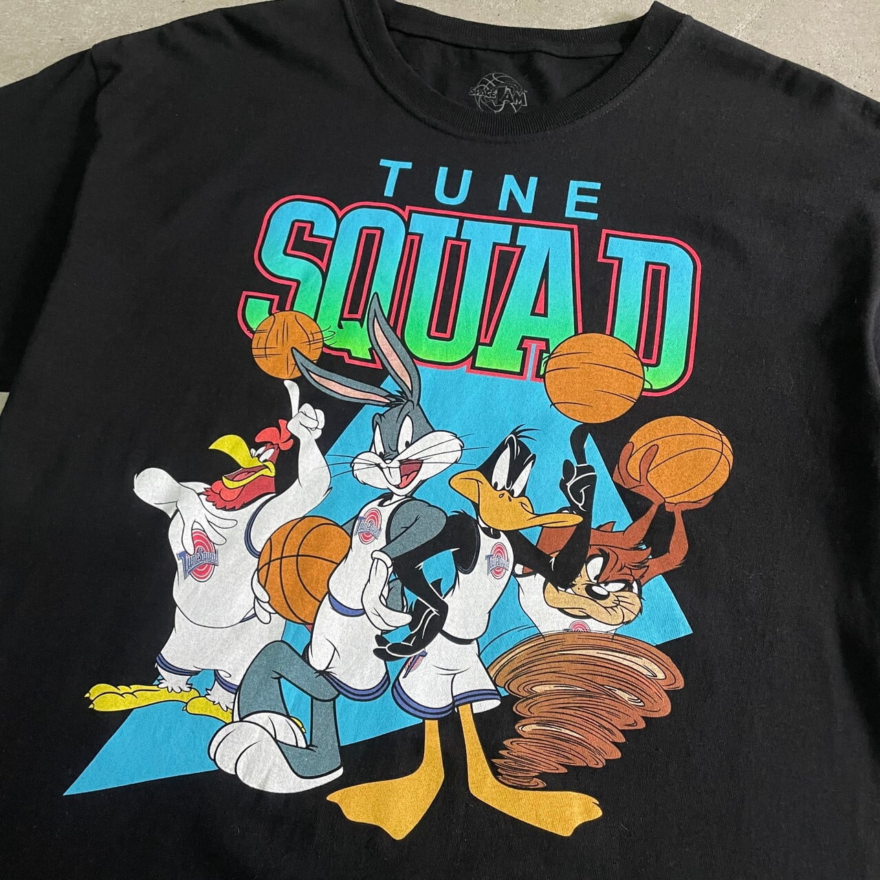 SPACE JAM スペースジャム TUNE SQUAD ルーニー・テューンズ キャラクター ムービープリントTシャツ メンズL 古着 WARNER  BROS. ワーナーブラザーズ 映画 ブラック 黒【Tシャツ】【FSS2308-50b】 | cave 古着屋【公式】古着通販サイト