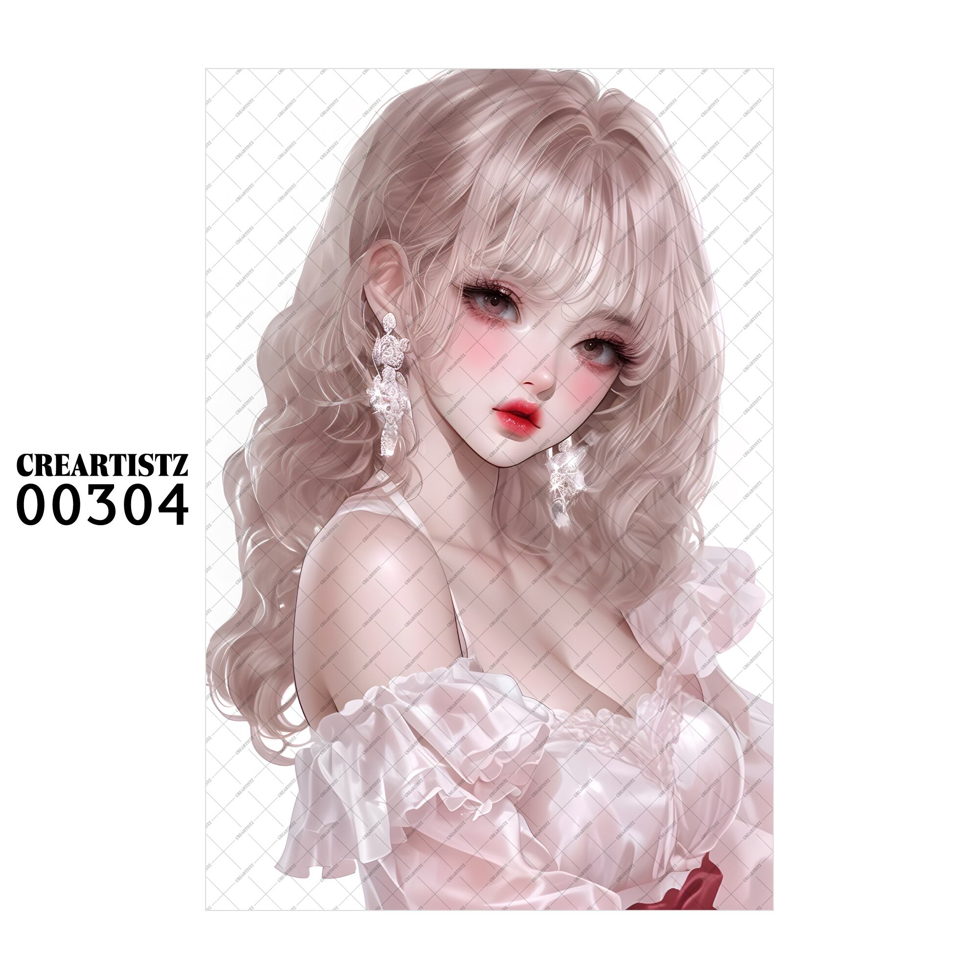 00304 ガール キュート オリジナル ペーパー/ステッカー 4枚セット CREARTISTZ