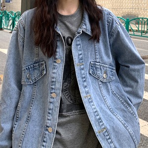 デニム ジャケット レディース 春秋 韓国 Gジャン ストリート アウター 羽織り 大人 カジュアル おしゃれ ゆったり オーバーサイズ きれいめ 大人可愛い 大人女子