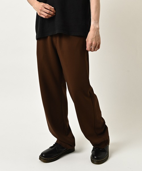 VOLUNTAS Piqué Tapered Easy Pants (BRN) 226004