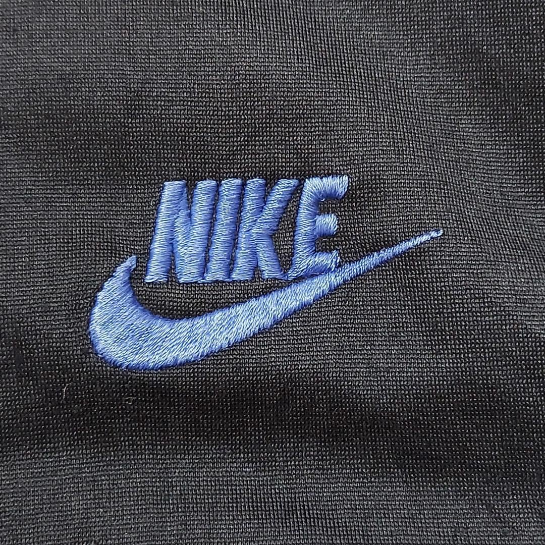 NIKE ナイキ トラックジャケット 2XL 黒ブラック青 刺繍ロゴワン