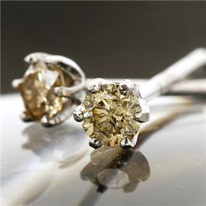 18KWGシャンパンカラーダイヤモンドピアス 計0.1ct | Listman Diamond Shop